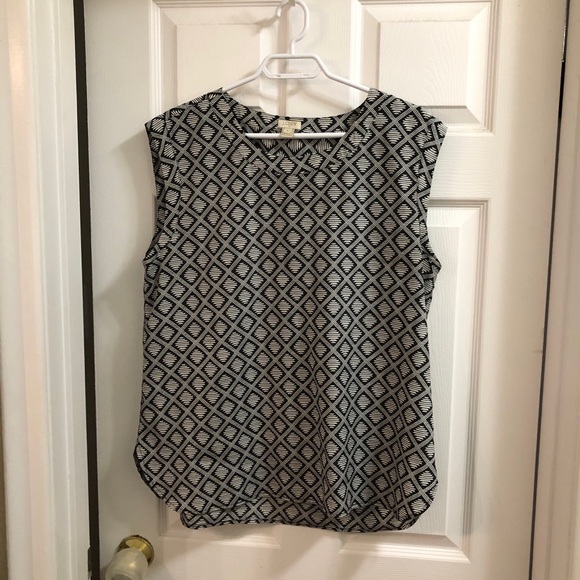 L J Crew geometric print blouse - Picture 1 of 4